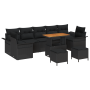 Conjunto de Sofás de Jardín  de 10 piezas con Cojines Ratán Poliéster Negro Acacia | Foro24.es | Tu tienda online para hogar, jardín y más Foro24.es