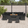 Conjunto de Sofás de Jardín  de 10 piezas con Cojines Ratán Poliéster Negro Acacia | Foro24.es | Tu tienda online para hogar, jardín y más Foro24.es