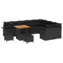 Juego de Sofá de Jardín de 12 Piezas con Cojines Negro Poliratán Acacia de , Sofás de exterior - Ref: Foro24-3364119, Precio:...