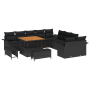 Juego de Sofá de Jardín de 13 Piezas con Cojines Negro Poliratán Acacia de , Sofás de exterior - Ref: Foro24-3364134, Precio:...