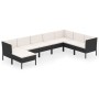 8-teiliges Gartenmöbel-Set und schwarze synthetische Rattankissen von vidaXL, Gartensets - Ref: Foro24-3094420, Preis: 770,54...