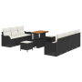 Conjunto de Sofás de Jardín de 10 Piezas con Cojines Negro Poliratán Acacia de , Sofás de exterior - Ref: Foro24-3364180, Pre...