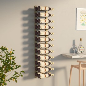 Wandflaschenhalter für 24 Flaschen aus goldenem Eisen von vidaXL, Weinregale - Ref: Foro24-340884, Preis: 50,00 €, Rabatt: %