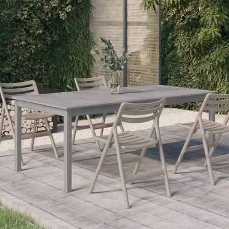Solid acacia wood garden table in gray, 200x100x75 cm by vidaXL, Garden tables - Ref: Foro24-318745, Price: 307,51 €, Discoun...