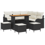 Conjunto de Sofás de Jardín de 9 Piezas con Cojines Poliratán Negro Acacia de , Sofás de exterior - Ref: Foro24-3364220, Prec...