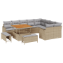 Conjunto de Sofá de Jardín de 12 Piezas con Cojines Beige Poliratán Acacia de , Sofás de exterior - Ref: Foro24-3364247, Prec...