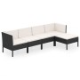 5-piece garden furniture set and black synthetic rattan cushions by vidaXL, Garden sets - Ref: Foro24-3094380, Price: 432,67 ...