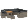 Conjunto de Sofás para Jardín de 12 Piezas con Cojines Gris Poliratán Acacia de , Sofás de exterior - Ref: Foro24-3364253, Pr...