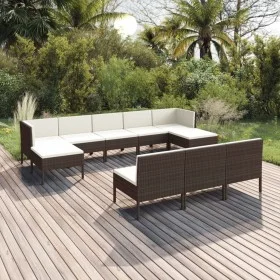 Garden furniture set 10 pieces with brown synthetic rattan cushions by vidaXL, Garden sets - Ref: Foro24-3094567, Price: 738,...