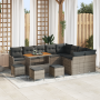 Conjunto de Sofás de Jardín de 13 Piezas con Cojines Ratán Poliéster Gris Acacia de , Sofás de exterior - Ref: Foro24-3364263...