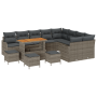 Conjunto de Sofás de Jardín de 13 Piezas con Cojines Ratán Poliéster Gris Acacia de , Sofás de exterior - Ref: Foro24-3364263...