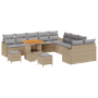 Conjunto de sofá de jardín de 13 piezas con cojines Beige Poliratán Acacia de , Sofás de exterior - Ref: Foro24-3364272, Prec...