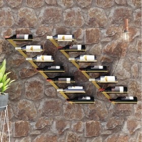 Wandflaschenhalter für 7 Flaschen 2 Stück goldfarbenes Metall von vidaXL, Weinregale - Ref: Foro24-340899, Preis: 65,22 €, Ra...