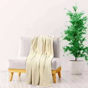 Cream polyester blanket 200x240 cm by vidaXL, Blankets - Ref: Foro24-136271, Price: 33,47 €, Discount: %