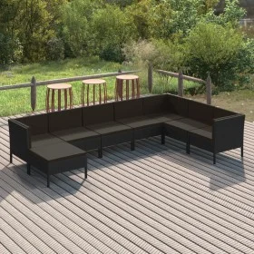 8-piece garden furniture set and black synthetic rattan cushions by vidaXL, Garden sets - Ref: Foro24-3094421, Price: 686,89 ...