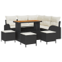 Conjunto de Sofá de Jardín de 9 Piezas con Cojines Negro Ratán Poliéster de , Sofás de exterior - Ref: Foro24-3364350, Precio...