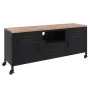 Mueble TV hierro y madera maciza de abeto negro 110x30x43 cm de vidaXL, Muebles TV - Ref: Foro24-340766, Precio: 241,25 €, De...