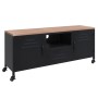 TV-Schrank aus Eisen und massivem schwarzem Tannenholz, 110 x 30 x 43 cm von vidaXL, TV-Möbel - Ref: Foro24-340766, Preis: 24...