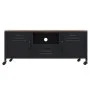 Mueble TV hierro y madera maciza de abeto negro 110x30x43 cm de vidaXL, Muebles TV - Ref: Foro24-340766, Precio: 241,25 €, De...