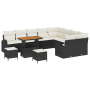 Conjunto de Sofá de Jardín de 12 Piezas con Cojines Negros Poliratán Acacia de , Sofás de exterior - Ref: Foro24-3364385, Pre...