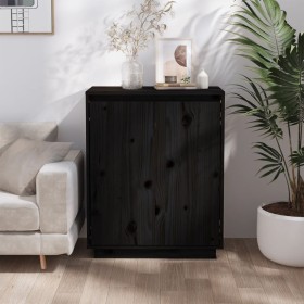 Solid black pine wood sideboard 60x34x75 cm by vidaXL, Sideboards - Ref: Foro24-813349, Price: 86,65 €, Discount: %