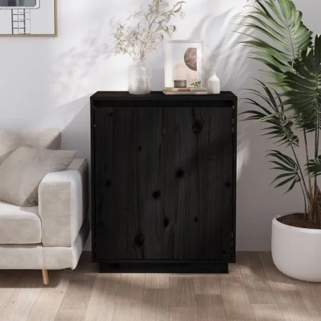 Aparador de madera maciza de pino negro 60x34x75 cm de vidaXL, Aparadores - Ref: Foro24-813349, Precio: 83,74 €, Descuento: %