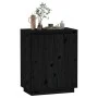 Aparador de madera maciza de pino negro 60x34x75 cm de vidaXL, Aparadores - Ref: Foro24-813349, Precio: 83,74 €, Descuento: %