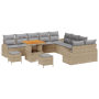 Conjunto de Sofá de Jardín de 13 Piezas con Cojines Beige Poliratán Acacia de , Sofás de exterior - Ref: Foro24-3364402, Prec...