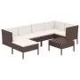 Garden furniture set 7 pieces and brown synthetic rattan cushions by vidaXL, Garden sets - Ref: Foro24-3094407, Price: 534,34...