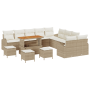 Juego de Sofás de Jardín de 14 Piezas con Cojines Beige Poliratán Acacia de , Sofás de exterior - Ref: Foro24-3364411, Precio...