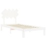 Weißer Massivholzbettrahmen mit Kopfteil 90x200 cm von vidaXL, Betten und Lattenroste - Ref: Foro24-3193712, Preis: 104,29 €,...