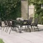 Gartentisch Stahl und Glas grau und schwarz 140x70x70 cm von vidaXL, Gartentische - Ref: Foro24-318770, Preis: 188,28 €, Raba...