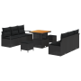 Conjunto de Sofás de Jardín de 9 Piezas con Cojines Negro Poliratán Acacia de , Sofás de exterior - Ref: Foro24-3364424, Prec...