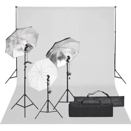 Photo studio kit with lighting set and background by vidaXL, Flashes and studio lighting - Ref: Foro24-3094710, Price: 186,40...