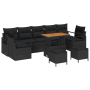 Conjunto de Sofá de Jardín de 10 Piezas con Cojines Negro Poliratán Acacia de , Sofás de exterior - Ref: Foro24-3364459, Prec...