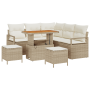 Juego de Sofás de Jardín de 8 Piezas con Cojines Beige Polirratán Acacia de , Sofás de exterior - Ref: Foro24-3364476, Precio...