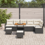 Juego de sofá de jardín de 9 piezas con cojines Negro Poly Rattan Acacia de , Sofás de exterior - Ref: Foro24-3364490, Precio...