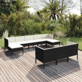 Gartenmöbel-Set 10 Stück synthetische Rattan-Kissen schwarz von vidaXL, Gartensets - Ref: Foro24-3094580, Preis: 908,23 €, Ra...