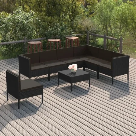 8-piece garden furniture set and black synthetic rattan cushions by vidaXL, Garden sets - Ref: Foro24-3094441, Price: 686,89 ...