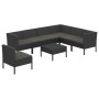Set de muebles de jardín 8 pzas y cojines ratán sintético negro de vidaXL, Conjuntos de jardín - Ref: Foro24-3094441, Precio:...