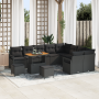 Juego de Sofás de Jardín de 12 Piezas con Cojines Negro Poliratán Acacia de , Sofás de exterior - Ref: Foro24-3364514, Precio...