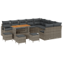 Conjunto de sofá de jardín de 13 piezas con cojines Gris Ratán Acacia de , Sofás de exterior - Ref: Foro24-3364523, Precio: 8...
