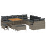 Conjunto de Sofá de Jardín de 13 Piezas con Cojines Gris Poliratán Acacia de de , Sofás de exterior - Ref: Foro24-3364528, Pr...