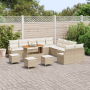 Conjunto de Sofá de Jardín de 14 Piezas con Cojines Beige Poliratán Acacia de , Sofás de exterior - Ref: Foro24-3364541, Prec...
