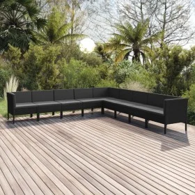 Garden furniture set 9 pieces black synthetic rattan cushions by vidaXL, Garden sets - Ref: Foro24-3094465, Price: 778,94 €, ...