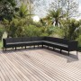 Gartenmöbel-Set 9-teilig mit schwarzen synthetischen Rattankissen von vidaXL, Gartensets - Ref: Foro24-3094465, Preis: 783,56...