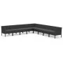 Set de muebles de jardín 9 pzas cojines ratán sintético negro de vidaXL, Conjuntos de jardín - Ref: Foro24-3094465, Precio: 7...