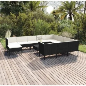 Garden furniture set 12 pieces and black synthetic rattan cushions by vidaXL, Garden sets - Ref: Foro24-3094512, Price: 1,00 ...