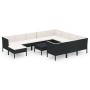 Gartenmöbel-Set 12-teilig und schwarze synthetische Rattankissen von vidaXL, Gartensets - Ref: Foro24-3094512, Preis: 1,00 €,...