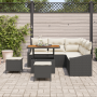 Conjunto de Sofás de Jardín de 8 Piezas con Cojines Negro Poliratán Acacia de , Sofás de exterior - Ref: Foro24-3364605, Prec...